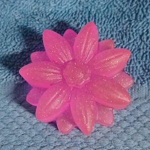Pink Glitter Flower Resin Art Decor